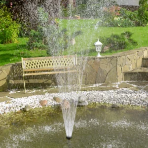 Solar Powered Water Fountain with Pump and Nozzles.