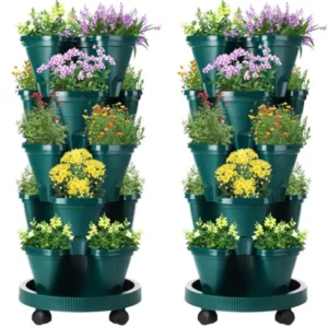 2 Set 5 Tier Stackable Vertical Garden Planters