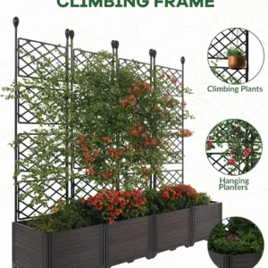 Raised Garden Bed with Metal Trellis