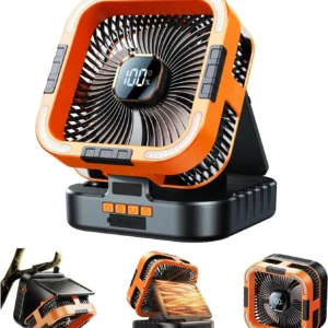 Portable Solar Powered All in One - Fan, Light & Power Bank